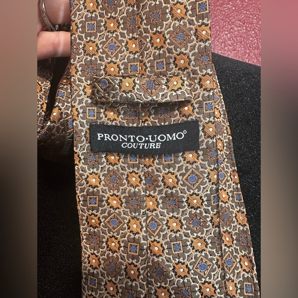 Pronto Uomo Couture Men's 100% Silk Tie - Picture 3 of 8